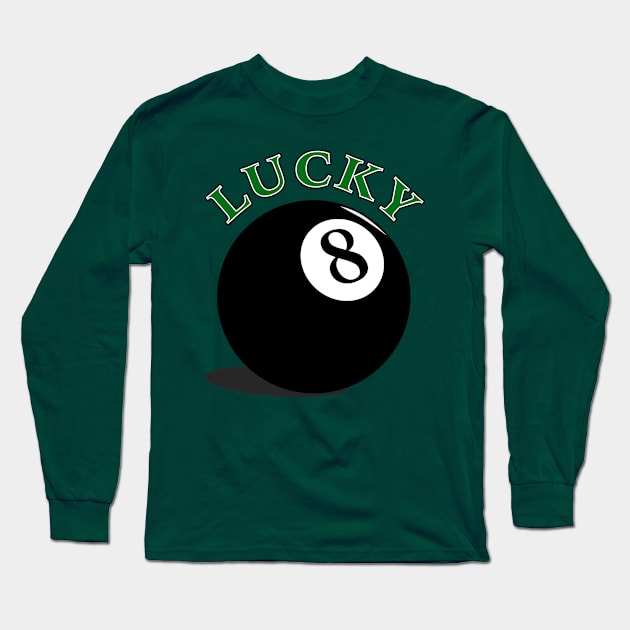 Lucky 8 Ball Long Sleeve T-Shirt by GeekySagittarius